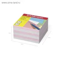 Блок бумаги для записей ErichKrause, 9 x 9 x 5 cм, плотность 80 г/м2, люкс, белый/розовый