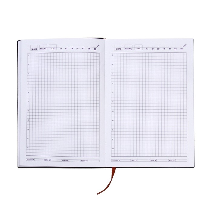 Ежедневник недатированный A5  Ежедневник недатированный A5 "Классика", обложка ПВХ, с ручкой, 140 листов, МИКС