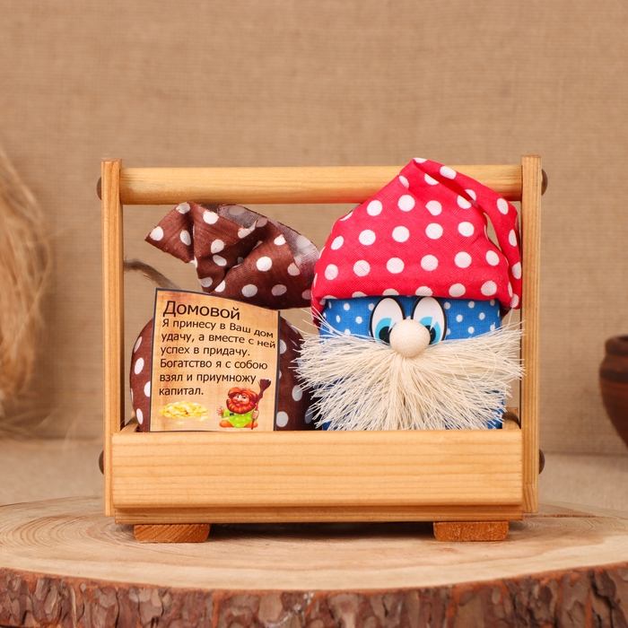 Оберег - домовой Оберег - домовой "Васёк в ящике", 15 х 16 см, микс
