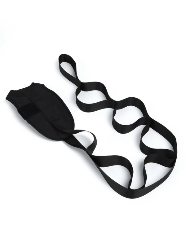 Эспандер-лента с захватами для мышц ног, цвет черный Эспандер-лента с захватами для мышц ног, цвет черный