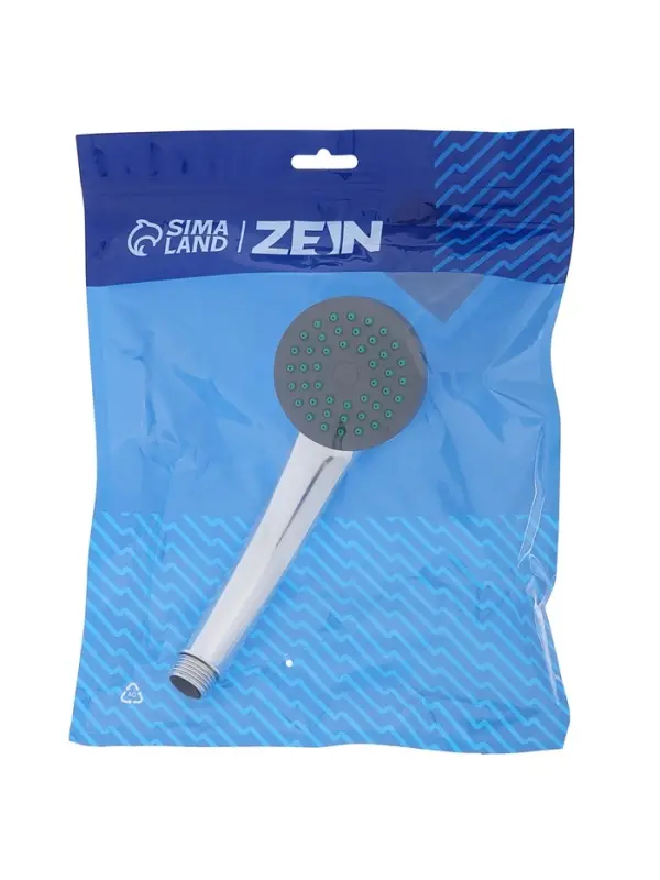 Лейка душевая ZEIN Z401, пластик, 1 режим, хром