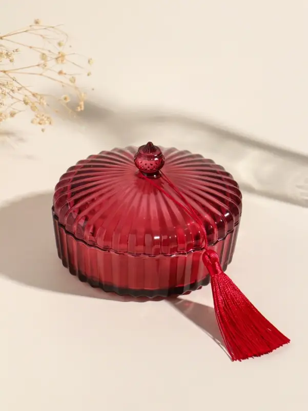 Ароматическая свеча в шкатулке &laquo;Красная&raquo;, 3 фитиля, роза, 13.3&times;13.3&times;9.5 см