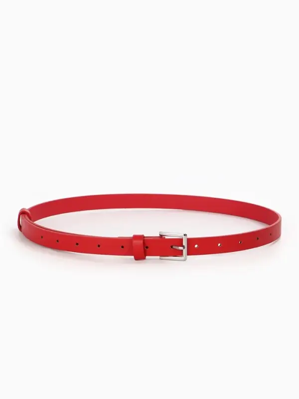 Ремень женский, 1 прокол, пряжка металл, 1.8&times;105 см, красный