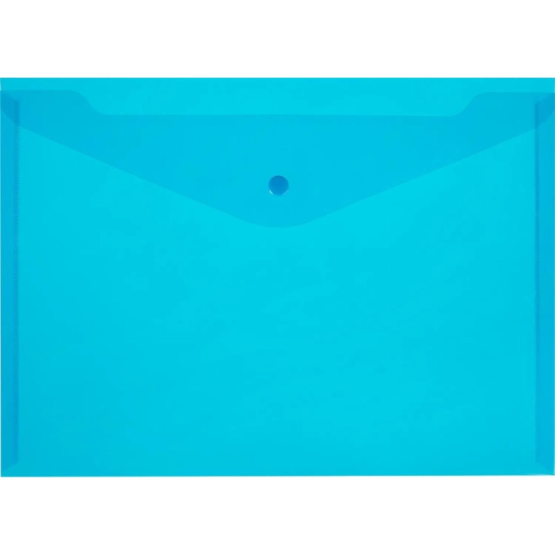 Папка-конверт на кнопке 180 Элементари, син.10шт/уп