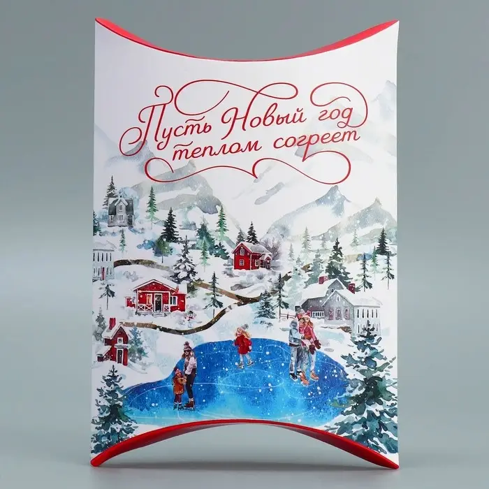 Коробка новогодняя складная фигурная «Пусть Новый год теплом согреет», 19 х 14 х 4 см Коробка новогодняя складная фигурная «Пусть Новый год теплом согреет», 19 х 14 х 4 см