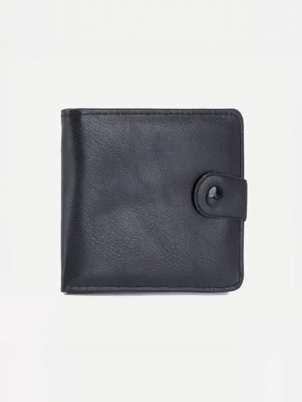 Портмоне мужское на кнопке, отдел для купюр, для карт, чёрное
