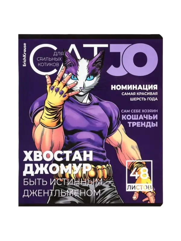 Тетрадь в клетку, 48 листов, ErichKrause Cat.Jo, обложка мелованный картон, МИКС