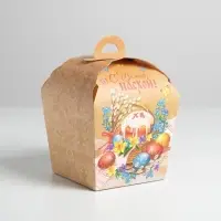 Коробка пасхальная для кулича &laquo;С Великой Пасхой&raquo;, 17&times;17&times;26 см