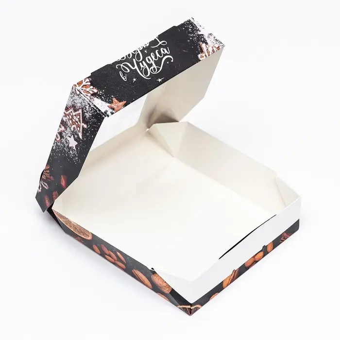 Коробка подарочная новогодняя складная с окном «Верь в чудеса» 15×15×4 см Коробка подарочная новогодняя складная с окном «Верь в чудеса» 15×15×4 см