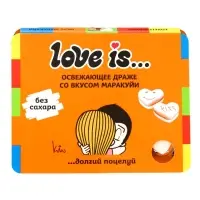 Освежающие конфеты LOVE IS&hellip; в форме сердца со вкусом маракуйя, в блистере и обечайке, 10.8 г