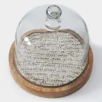 Клош стеклянный, 20&times;20&times;20 см, дерево