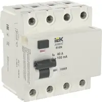 Выключатель дифференциального тока R10N (УЗО) 4п 40А 100мА тип AC