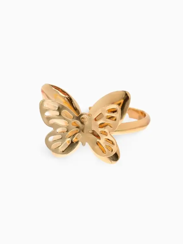 Кольцо &laquo;Выбражулька. Бабочка ажурная&raquo;, цвет золото, безразмерное