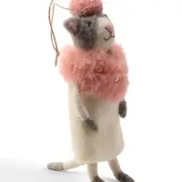 Сувенир подвеска &laquo;Кошечка с белом пальто с мехом и розовом берете&raquo; 6&times;4.5&times;16 см