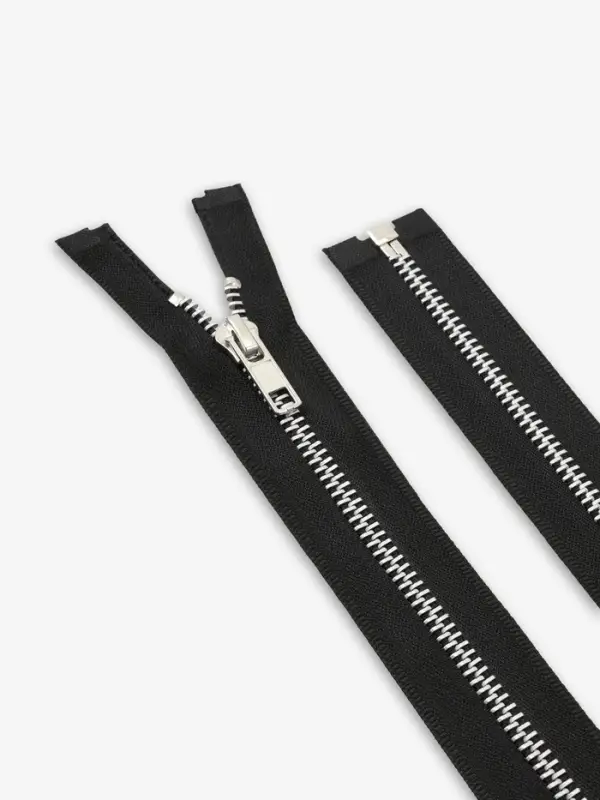 Молния металлическая, №5, разъёмная, замок автомат, 80 см, чёрная