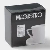 Кофейная пара Magistro White Snow, 120 мл, фарфор, белая