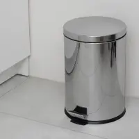 Ведро мусорное с педалью Доляна, 20 л, нержавеющая сталь, хромированное