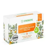 Натуральное туалетное мыло Synergetic &laquo;Масло мяты и апельсин&raquo;, гипоаллергенное, 90 г