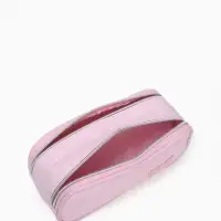 Косметичка - пенал на молнии с двумя отделами, розовая