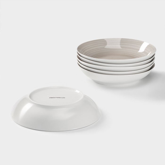 Набор тарелок глубоких Доляна «Палитра», 6 предметов, 700 мл, 20,2×20,2×4,2 см, цвет серый Набор тарелок глубоких Доляна «Палитра», 6 предметов, 700 мл, 20,2×20,2×4,2 см, цвет серый