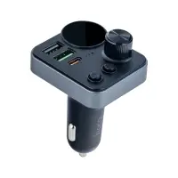 Трансмиттер АЗУ E86 HOCO PD30W + 2 USB car BT FM чёрный