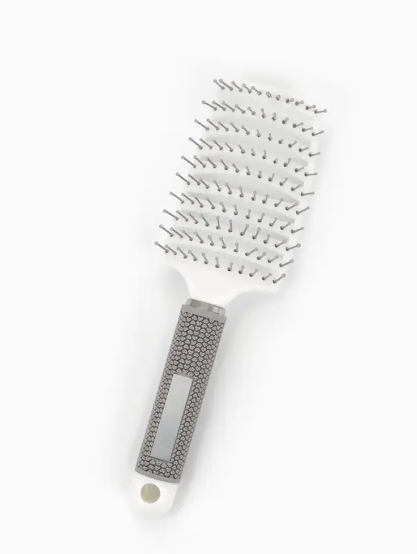 Расчёска массажная, с магнитом, прорезиненная ручка, 7.5&times;25.5 (&plusmn;1) см, серая