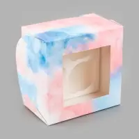 Коробка подарочная для 4 капкейков &laquo;Подарок&raquo;, 16&times;16&times;10 см, с окном