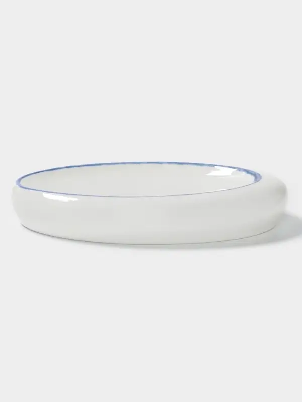 Блюдо сервировочное Magistro Blue Lagoon, 21&times;14.4&times;3.5 см, фарфор, белое