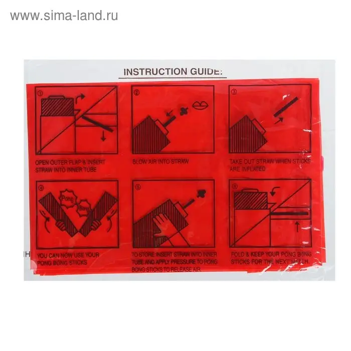 Палка-стучалка болельщика, набор 2 шт., красная