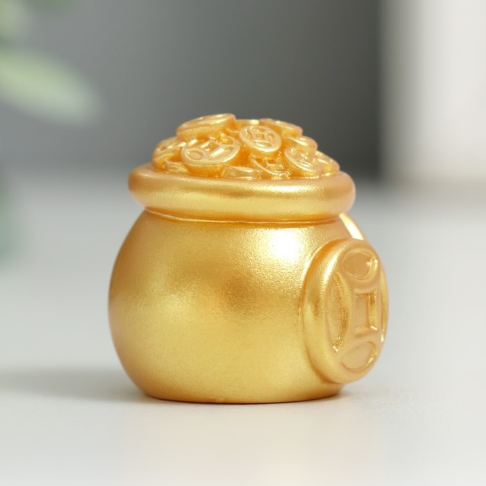Сувенир полистоун Сувенир полистоун "Горшочек с золотыми монетами" 3х3 см