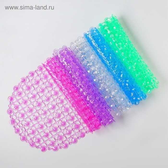 Коврик противоскользящий в ванну на присосках Доляна «Капли воды», 36×65 см, цвет МИКС Коврик противоскользящий в ванну на присосках Доляна «Капли воды», 36×65 см, цвет МИКС