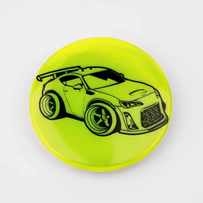 Светоотражающий значок «Тачка», d=5.8 см, МИКС Светоотражающий значок «Тачка», d=5.8 см, МИКС