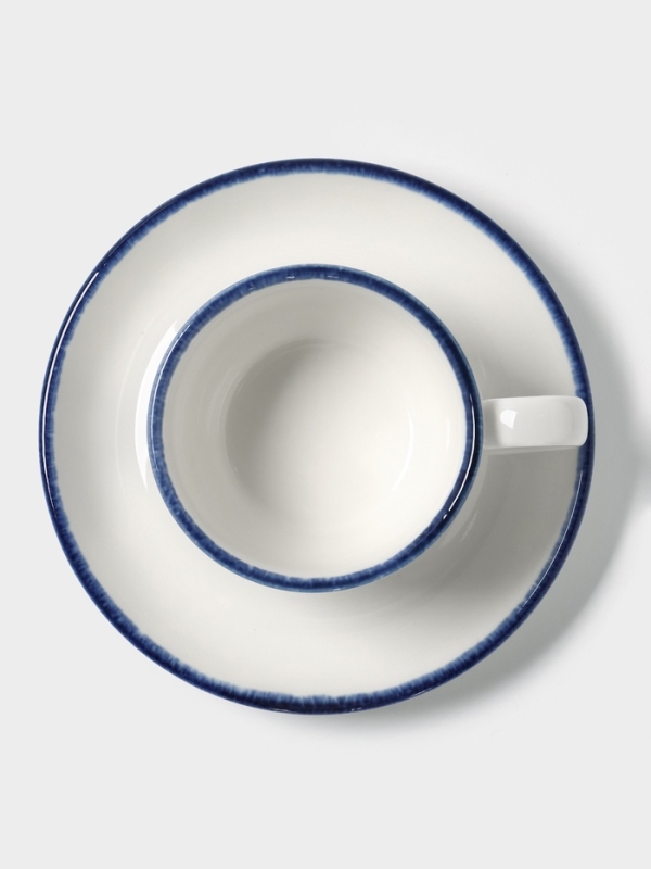 Чайная пара "Blue Lagoon" Magistro 220мл (чашка 12,9х6, блюдце 15,5х2), цвет белый, синий