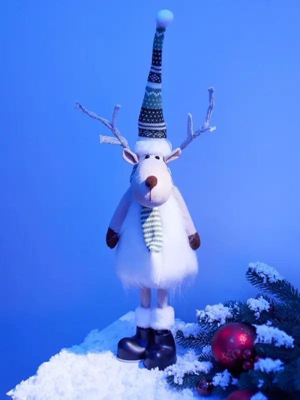 Фигура текстиль «Новогодний лосик» 58 см, 10 LED, от батареек АА×3, свечение тёплое белое Фигура текстиль «Новогодний лосик» 58 см, 10 LED, от батареек АА×3, свечение тёплое белое