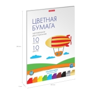 Бумага цветная А4, 10 цветов, 10 листов, ErichKrause, двусторонняя, мелованная, в папке, плотность 80 г/м2, схема поделки