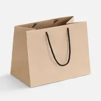 Пакет бумажный Stor, неокрашенный с черными ручками