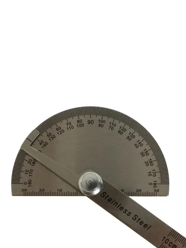 Линейка-транспортир, 10 см, нержавеющая сталь