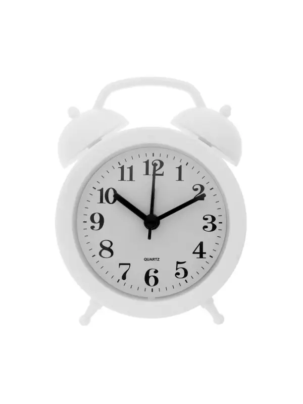 Часы - будильник настольные &laquo;Соломон&raquo;, дискретный ход, 9.8&times;12 см, АА, белые