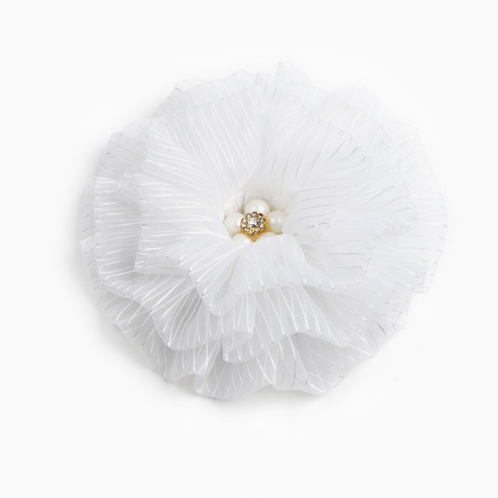 Выпускной. Бант для волос на резинке, белый, 11 см, Минни Маус