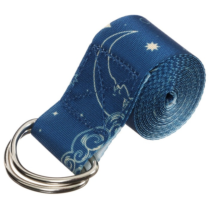 Ремень для йоги Sangh Moon, 180 х 4 см, цвет синий Ремень для йоги Sangh Moon, 180 х 4 см, цвет синий