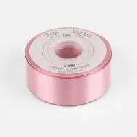 Лента атласная TEIRA, двухсторонняя, 38 мм, 25&plusmn;1 м, розовая №158