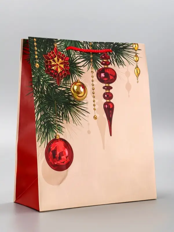 Пакет подарочный новогодний ламинированный, «Атмосфера Нового Года» , 26×12×32 см Пакет подарочный новогодний ламинированный, «Атмосфера Нового Года» , 26×12×32 см