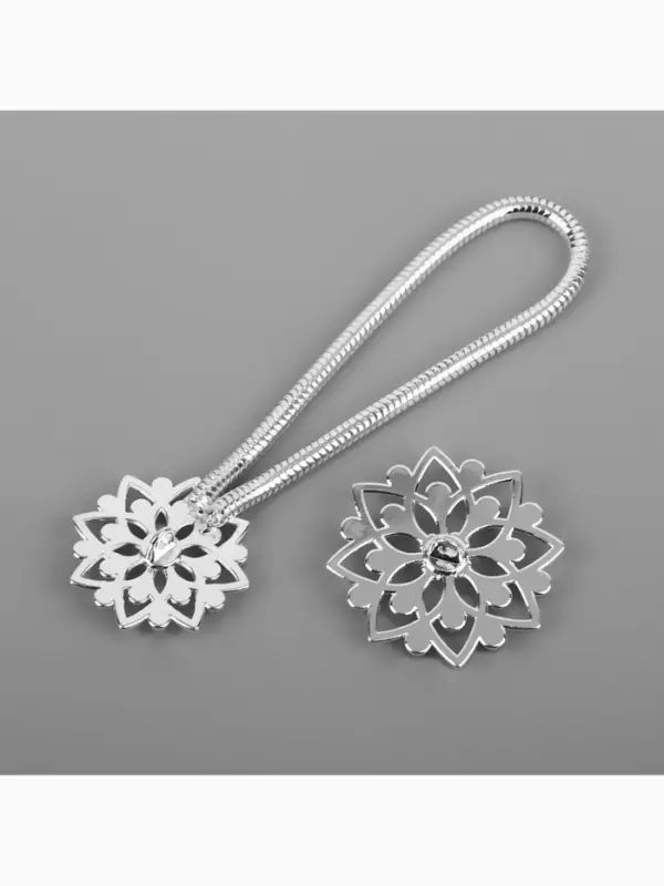 Декоративная застёжка, d = 2,4/3.1 см, цвет серебряный