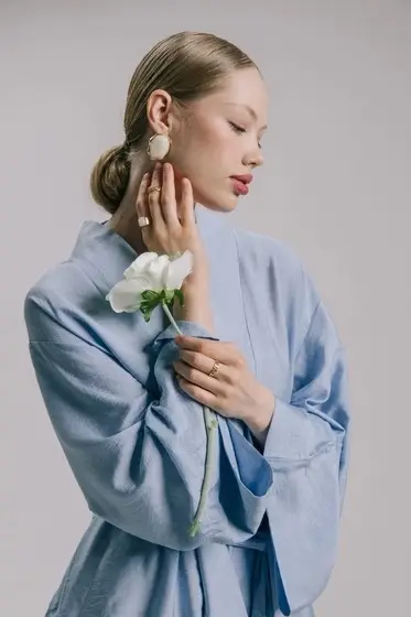 Серьги акрил &laquo;Мятые&raquo;, прозрачные в золоте