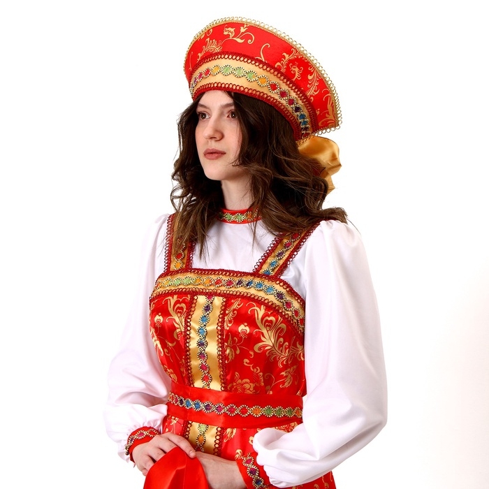 Карнавальный костюм «Самоцветы»: платье, кокошник, косынка в руку, р-р 42-44 Карнавальный костюм «Самоцветы»: платье, кокошник, косынка в руку, р-р 42-44