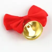 Колокольчик на булавке с бантом на выпускной, красный, d = 2,6 см