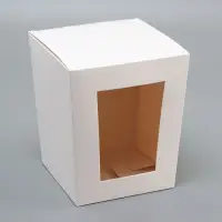 Коробка для кулича белая, кондитерская упаковка, 15&times;15&times;18 см