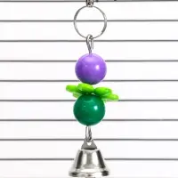 Игрушка для птиц "Цветочек" с шариками, 10 х 3 см, микс цветов