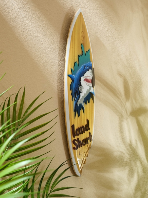 Панно "Доска для сёрфа "Land Shark" дерево 40х11 см