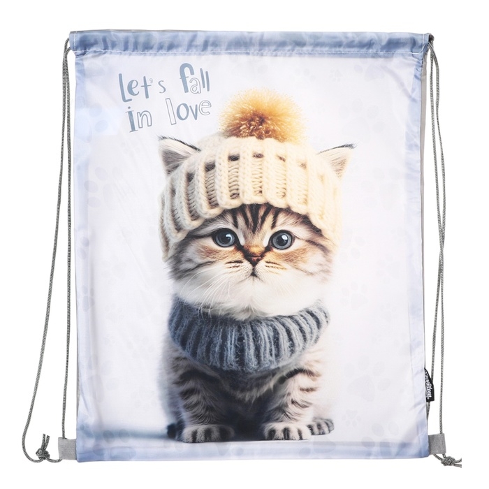 Мешок для обуви 480х380, Seventeen, серый, для девочки Мешок для обуви 480х380, Seventeen, серый, для девочки